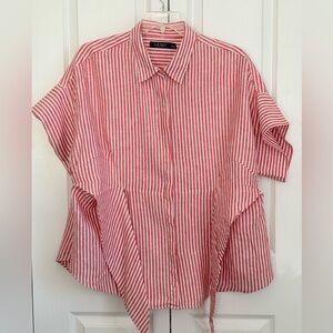 Lauren Ralph Lauren Blouse, Red and White Striped, size 2X
